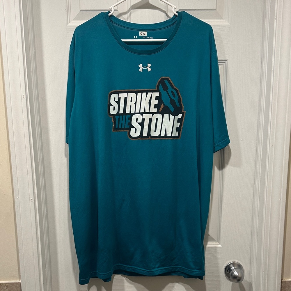 Under Armour Teal Athletic 'Strike The Stone' Graphic Tee